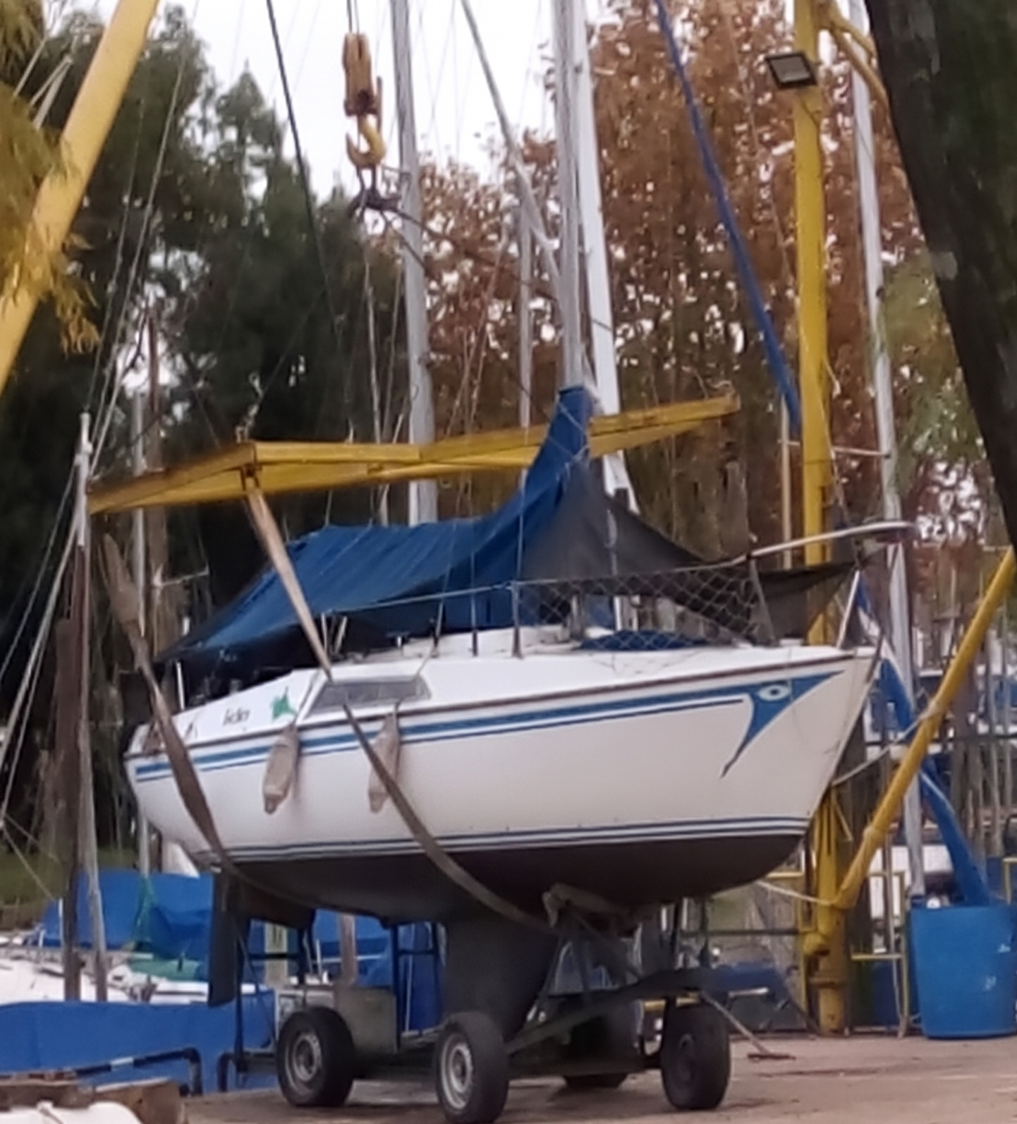 Subida y bajada de lanchas al río